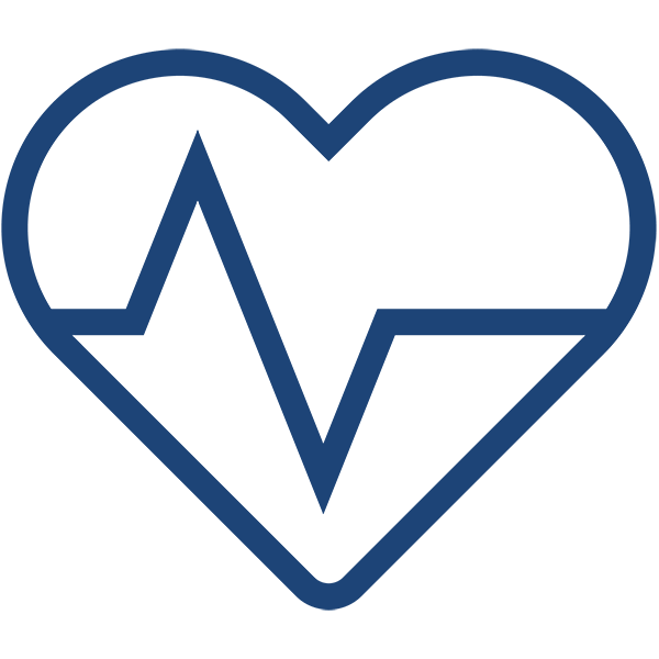 A stylised heart icon featuring an ECG pattern that represents heart rate.