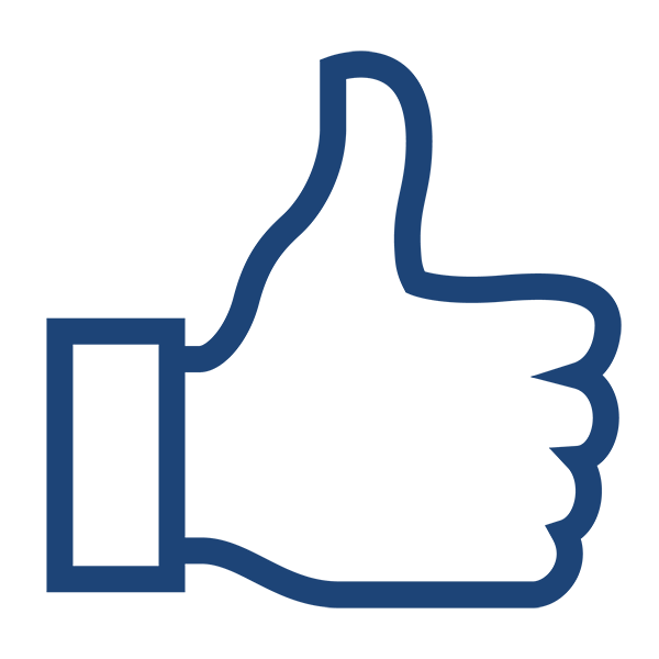 The image features a blue thumbs up, commonly used as a symbol of approval or praise.