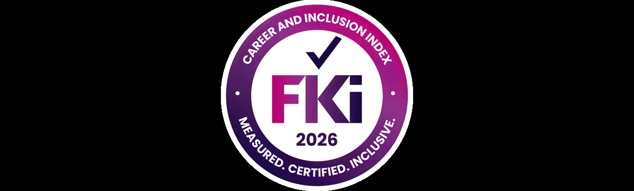 Circular purple FKI 2026 badge reading Career and Inclusion Index Inclusive