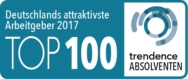 Logo indicating the top 100 most attractive employers in Germany 2017.